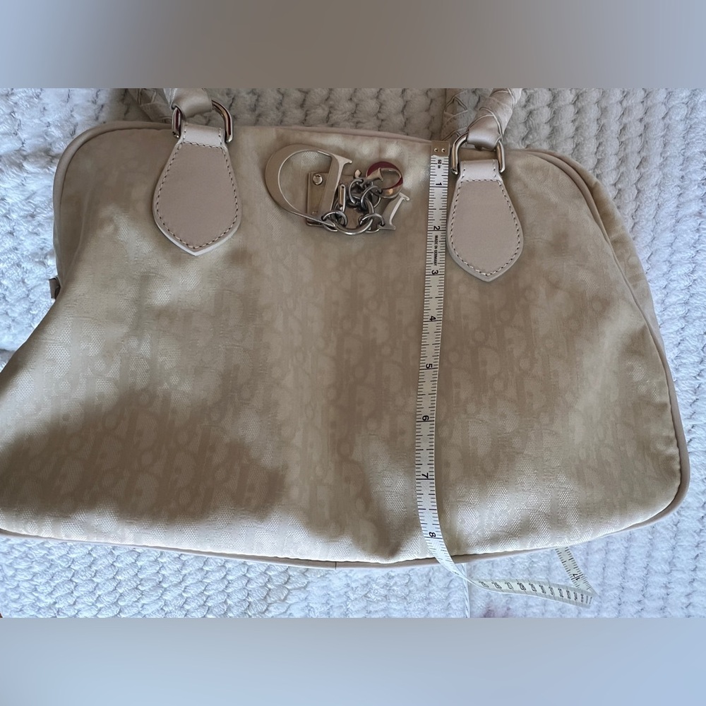 Christian Dior Trotter Handbag Beige Logo Charm Vintage - Picture 15 of 15